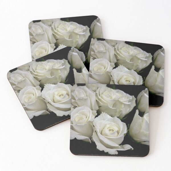Item preview,  NATURES-WHITE ROSES ON BLACK designed and sold by Elaine Bawden.