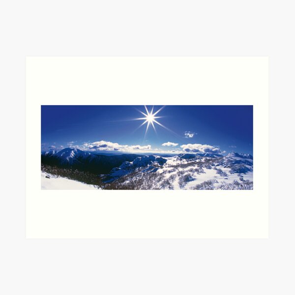 Sunburst over Mt Feathertop and Mt Jaithmathang Art Print