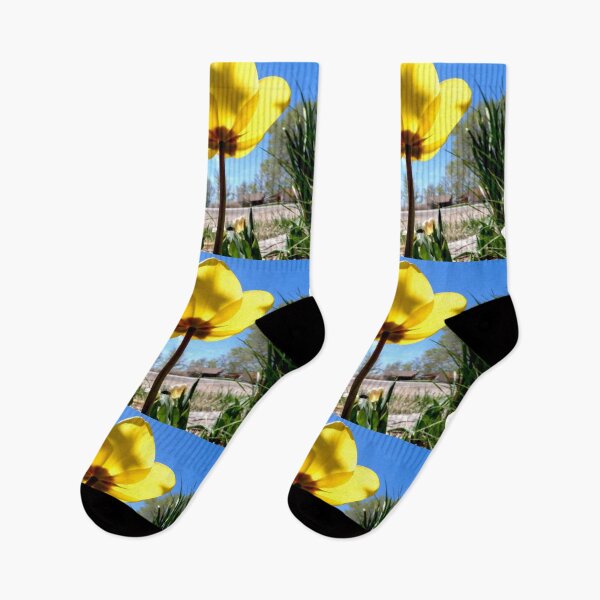 Item preview, yellow tulip, blue sky designed and sold by Stephanie  Skeem.