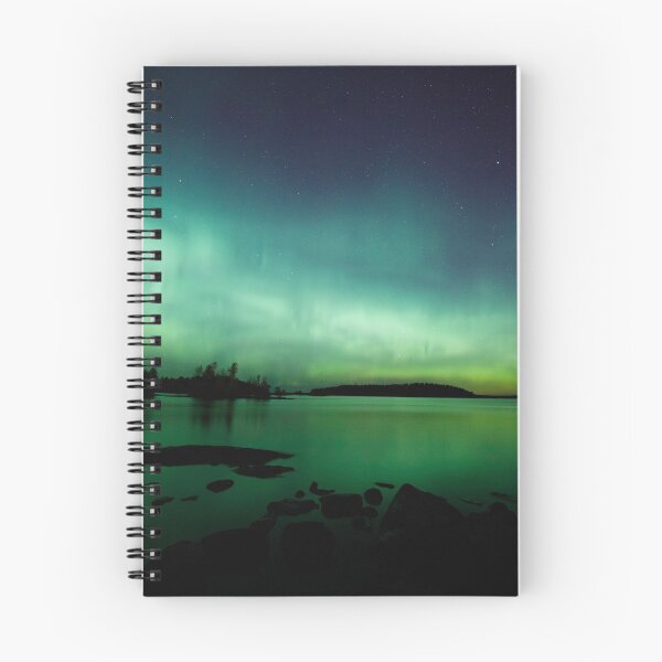 Item preview, Beautiful northern lights over lake designed and sold by Juhku.