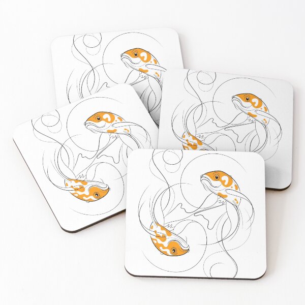 Item preview, Dancing Koi Fish Yin Yang Line Drawing designed and sold by Adam Regester.