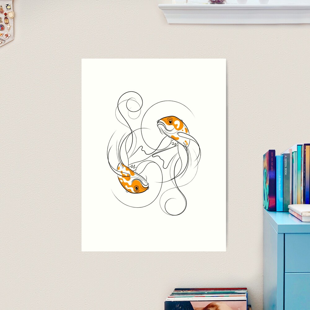Koi Fish Line Drawing  Tapestry for Sale by Adam Regester