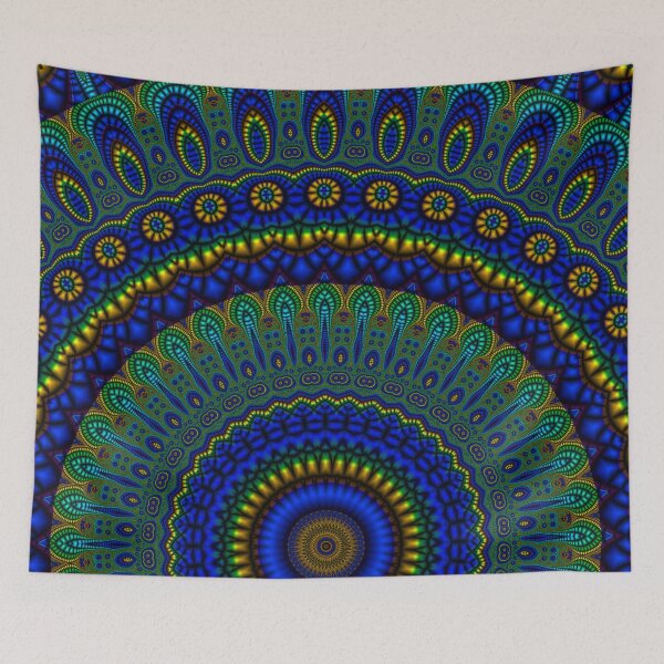 Item preview, blue yellow mandala designed and sold by haroulita.