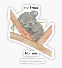 Baby Koala - No Trees No Me - Save the Koalas - Watercolour Painting Sticker
