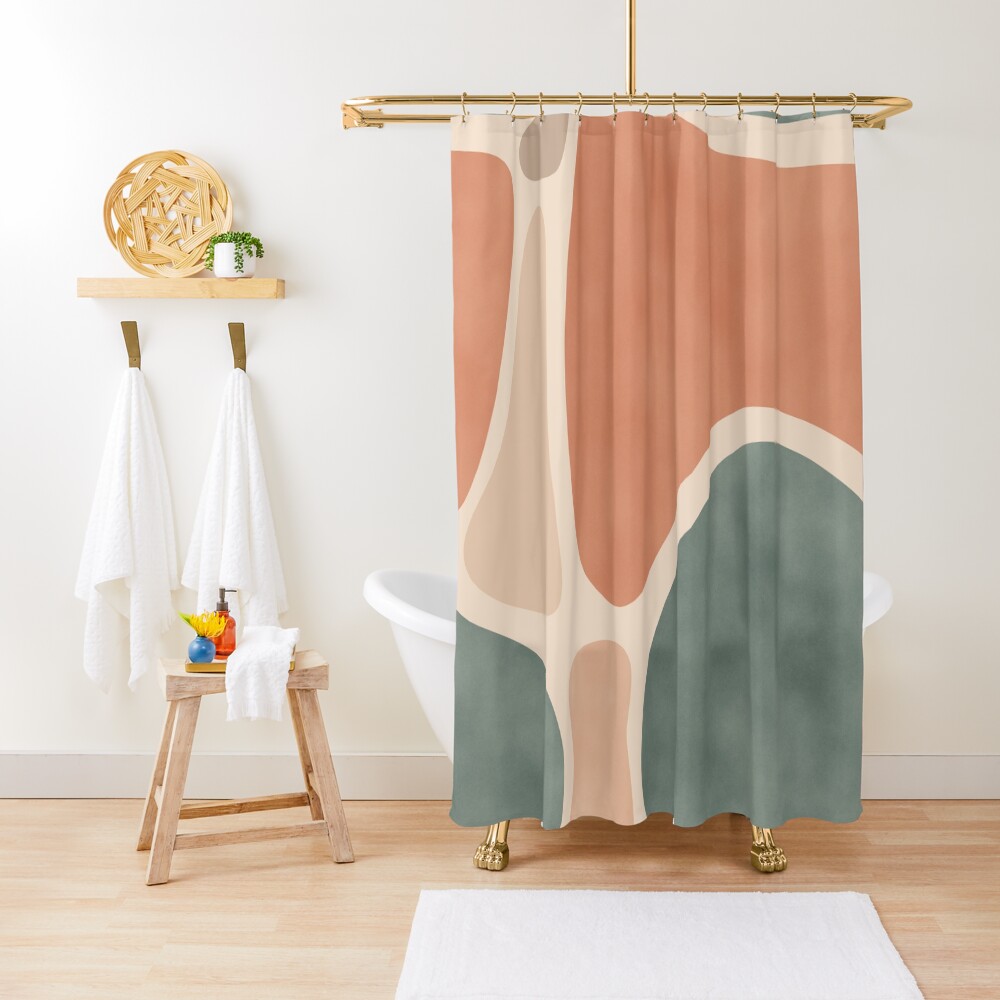 Earth Tones Shapes Shower Curtain