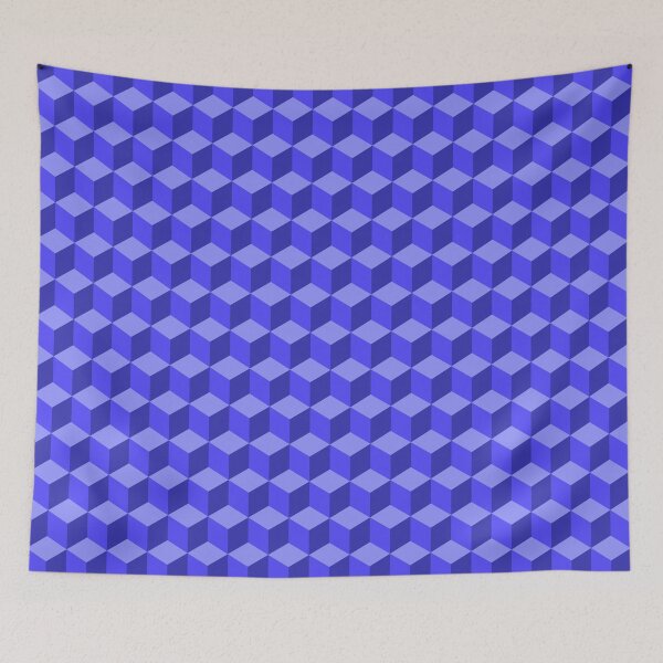 Item preview, 3D cube pattern in blue designed and sold by PM-Artistic.