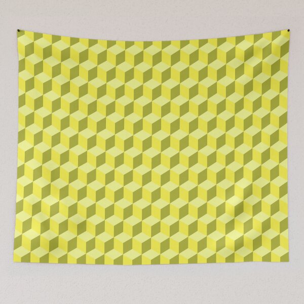 Item preview, 3D cube pattern in yellow designed and sold by PM-Artistic.