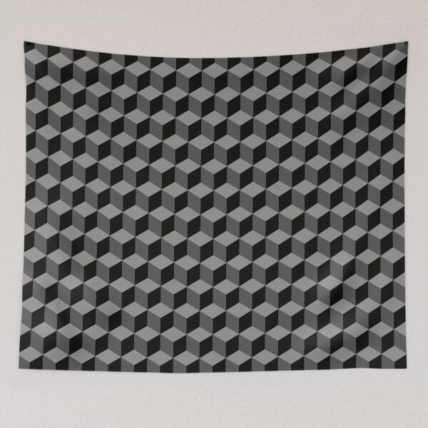 Item preview, 3D cube pattern in black designed and sold by PM-Artistic.