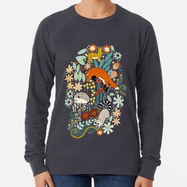 Textured Woodland Pattern Lightweight Sweatshirt