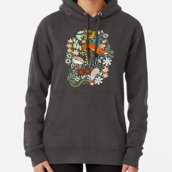 Textured Woodland Pattern Pullover Hoodie
