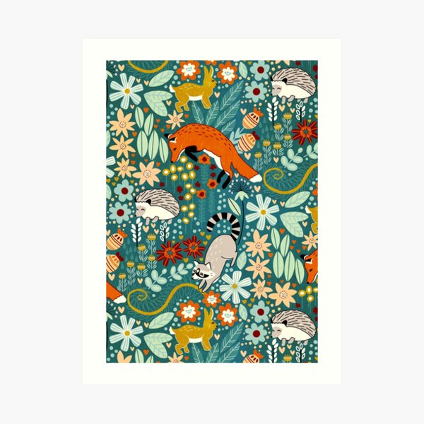 Textured Woodland Pattern Art Print