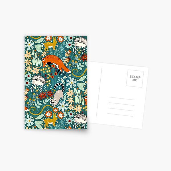 Textured Woodland Pattern Postcard
