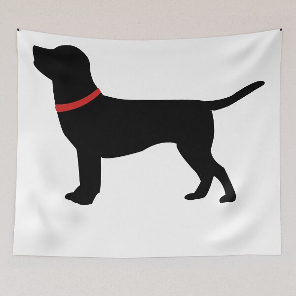 Item preview, Black labrador retriever with red collar designed and sold by designInk.