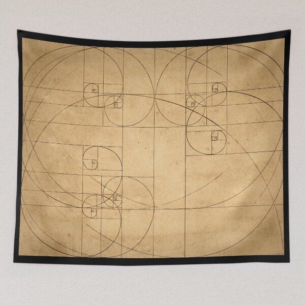 Artikelvorschau, Fibonacci: Rechtecke und Spiralen auf Papier entworfen und verkauft von IOMAprints.