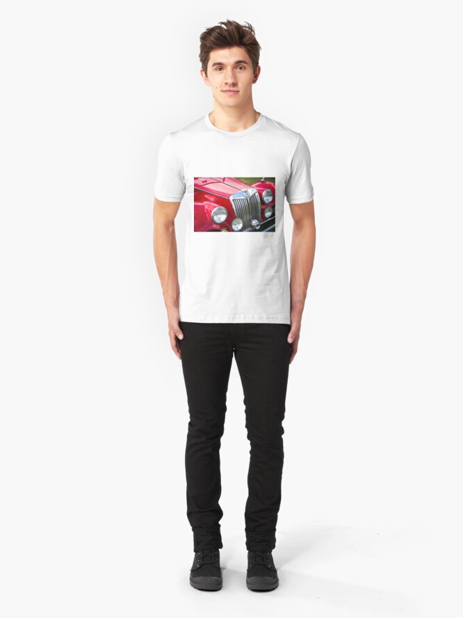 Alternate view of Red MGA Vintage Classic Sports Car Slim Fit T-Shirt