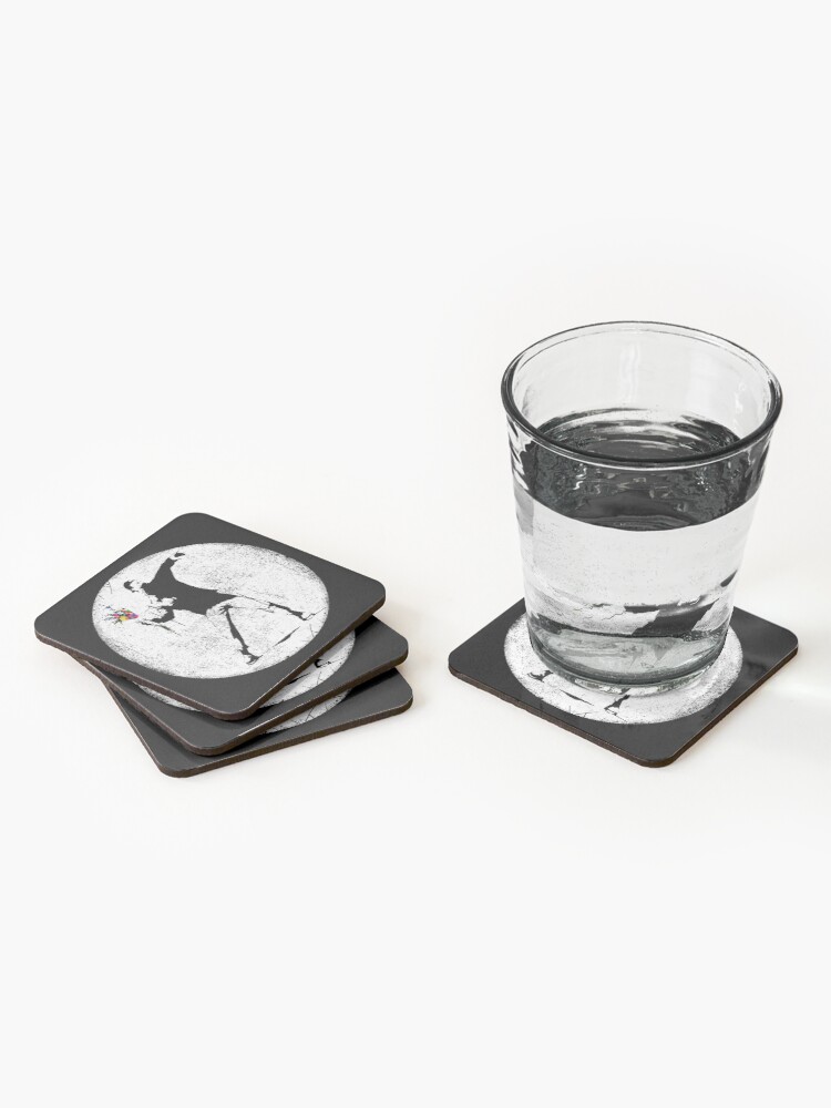 Alternate view of Banksy Protester Throwing Flowers Coasters (Set of 4)