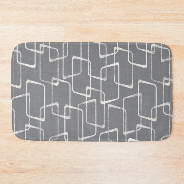 Item preview, Retro Medium Grey Lino Print Pattern designed and sold by itsjensworld.