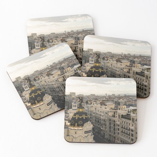 Item preview, Madrid from Above - a Cityscape with Gran Via and the Famous Metropolis Building designed and sold by Georgia Mizuleva.