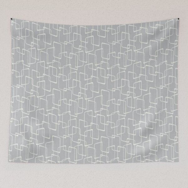 Item preview, Silver Gray Abstract Geometric Retro Pattern designed and sold by itsjensworld.