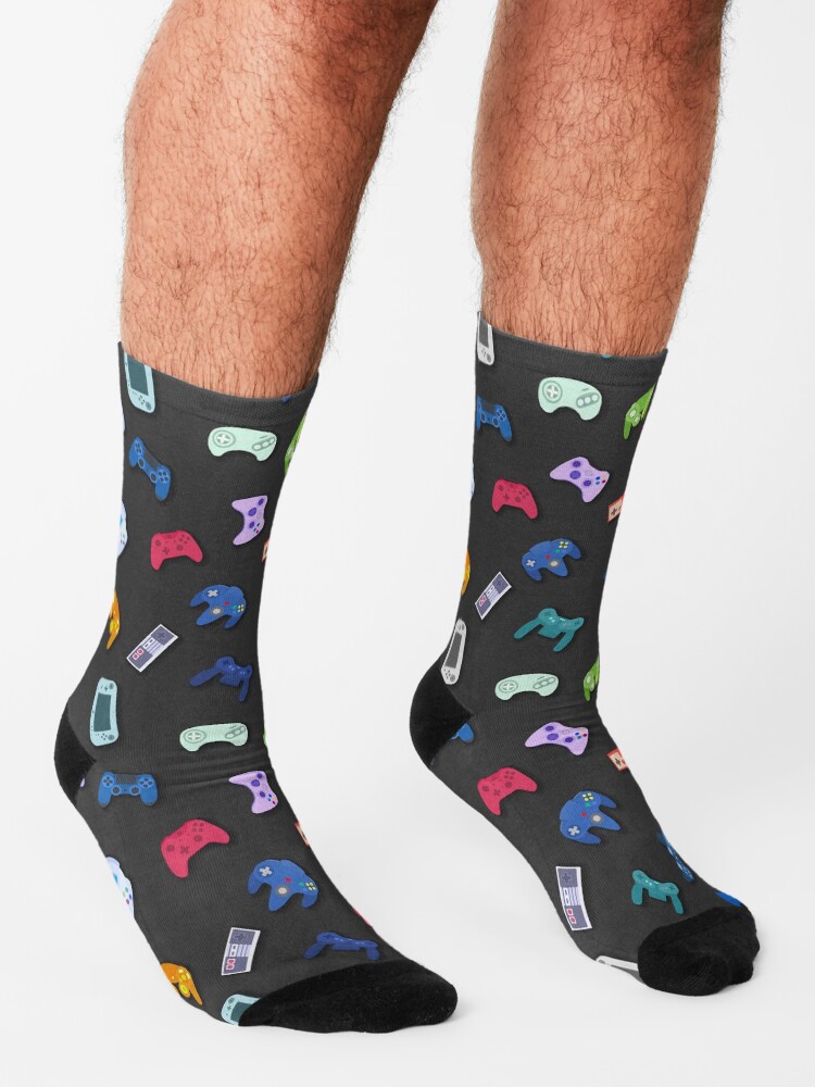 Alternate view of Video game controller background Gadgets seamless pattern Socks