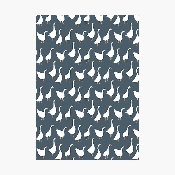 Dark Blue Goose Repeat Photographic Print