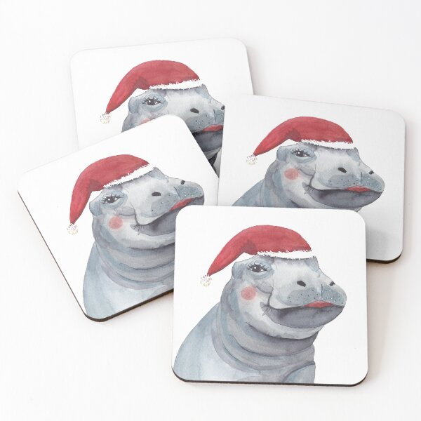 Item preview, Jumping Christmas Hippo designed and sold by kittyvdheuvel.