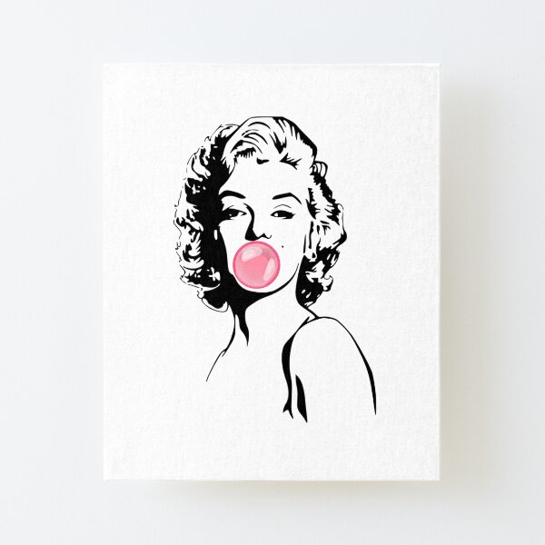 Marilyn Monroe Blowing Bubble Gum Canvas Mounted Print