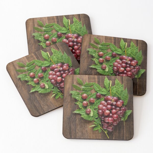 Item preview, red grapes on old wood designed and sold by graphic3000.