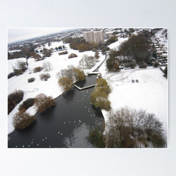 Snowy Hornchurch from Above Poster