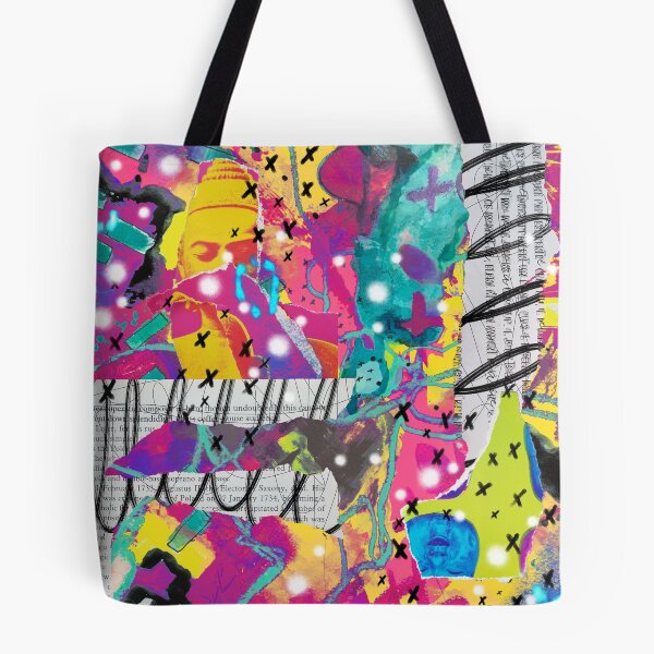 Item preview, Digitally manipulated multicolored mixed media abstract collage art painting designed and sold by Lanie K Art.