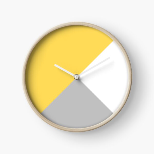 Tricolor Silver Gray Mustard Yellow And White III Clock