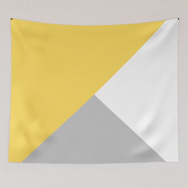 Item preview, Tricolor Silver Gray Mustard Yellow And White III designed and sold by rewstudio.