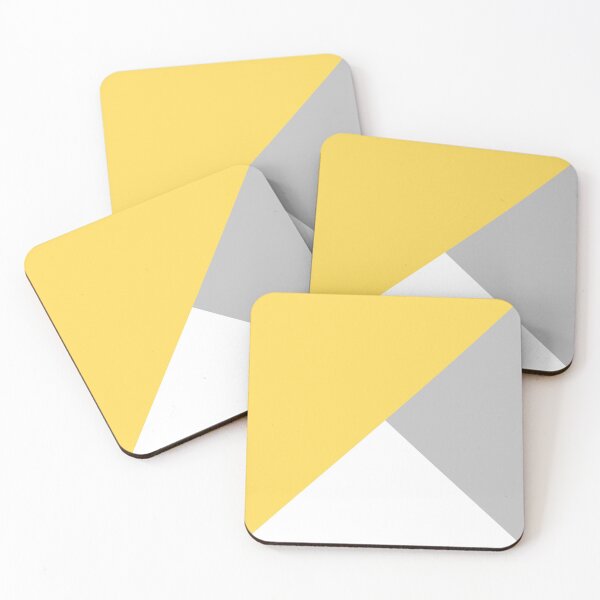 Item preview, Tricolor Silver Gray Mustard Yellow And White IV designed and sold by rewstudio.