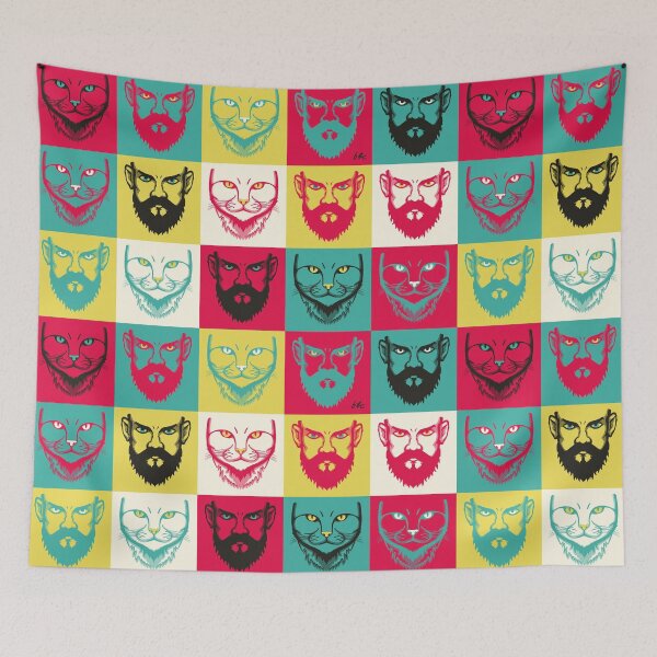 Item preview, Beards and Cats || Pop art style (5x3) designed and sold by beardsandcats.