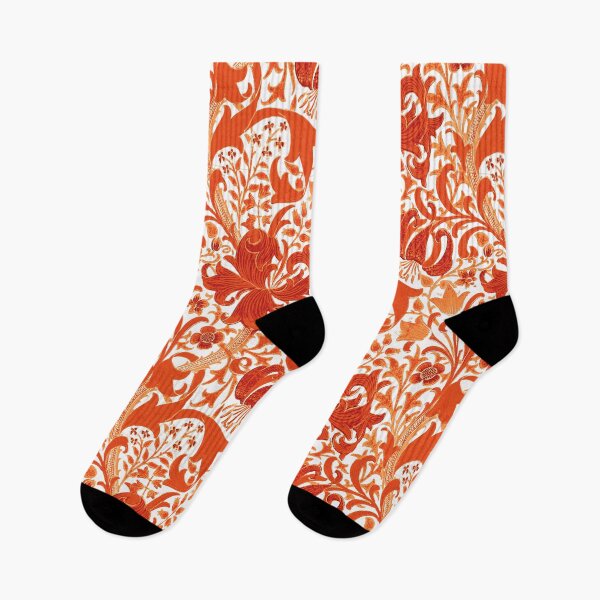 Item preview, William Morris Iris and Lily, Mandarin Orange designed and sold by Marymarice.