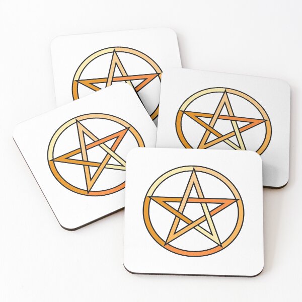 Item preview, Orange Pentagram Pentacle designed and sold by WiccaFairy.