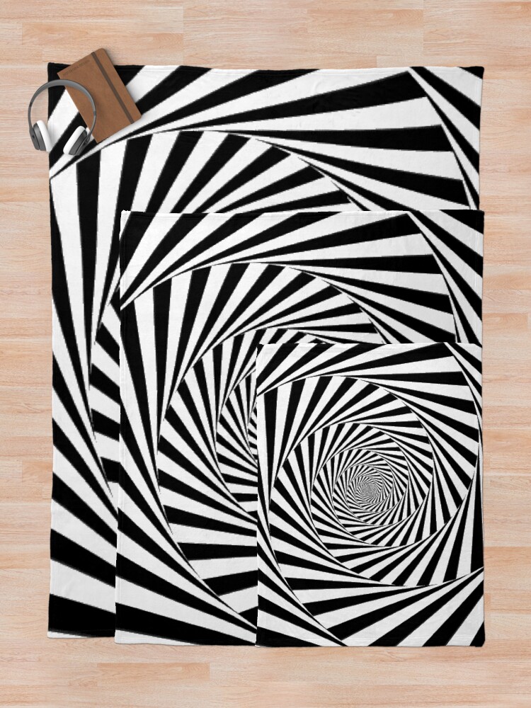 Alternate view of #Optical #Illusion #OpticalIllusion #VisualArt Black and White znamenski.redbubble.com Throw Blanket