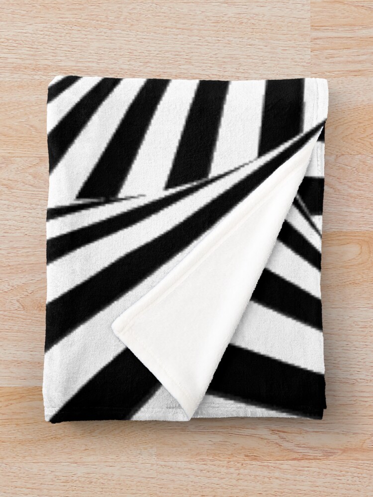 Alternate view of #Optical #Illusion #OpticalIllusion #VisualArt Black and White znamenski.redbubble.com Throw Blanket