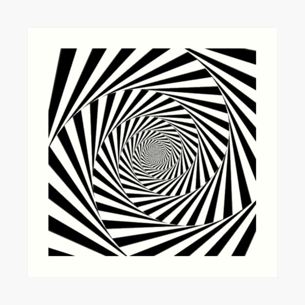 #Optical #Illusion #OpticalIllusion #VisualArt Black and White znamenski.redbubble.com Art Print