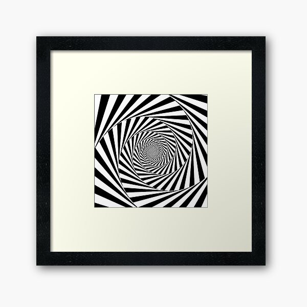 #Optical #Illusion #OpticalIllusion #VisualArt Black and White znamenski.redbubble.com Framed Art Print