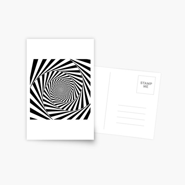 #Optical #Illusion #OpticalIllusion #VisualArt Black and White znamenski.redbubble.com Postcard