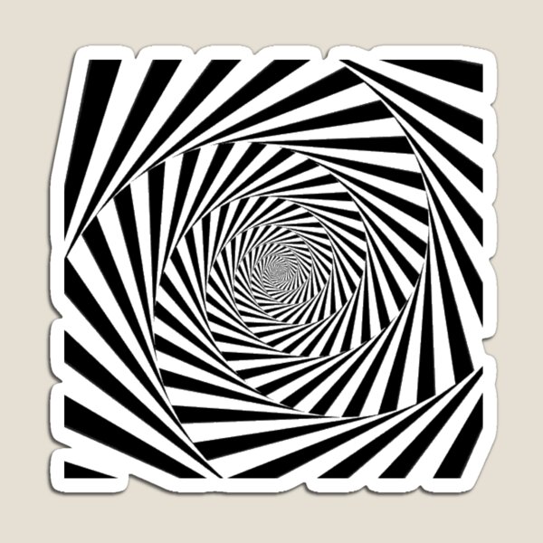 #Optical #Illusion #OpticalIllusion #VisualArt Black and White znamenski.redbubble.com Magnet