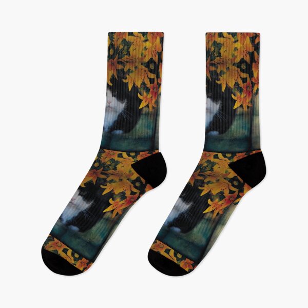 Item preview, Black Kitty in Yellow Lilies  designed and sold by KbytesOfJax Outdoor and Nature.
