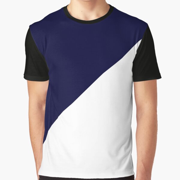 navy blue and white t shirt
