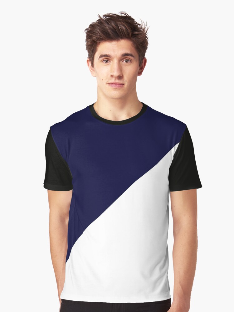 Diagonal Navy Blue And White | Graphic T-Shirt