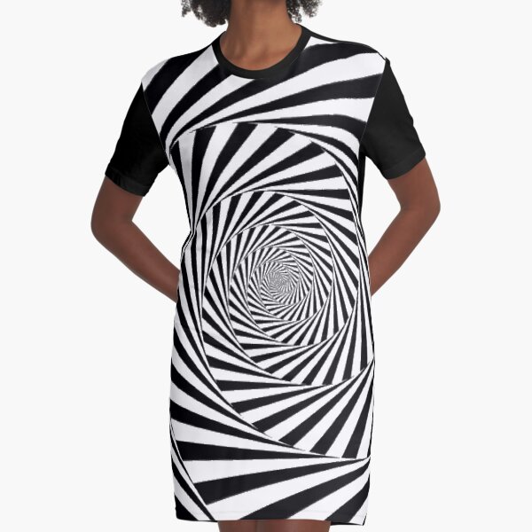#Optical #Illusion #OpticalIllusion #VisualArt Black and White znamenski.redbubble.com Graphic T-Shirt Dress
