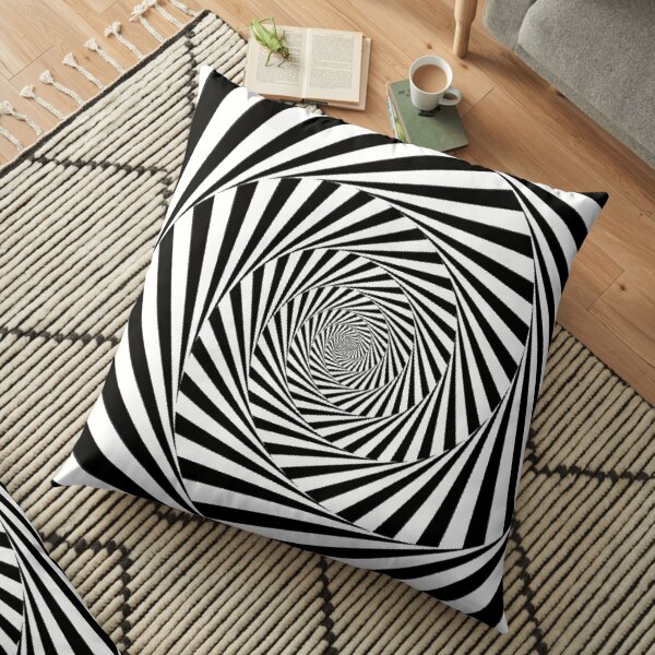 #Optical #Illusion #OpticalIllusion #VisualArt Black and White znamenski.redbubble.com Floor Pillow