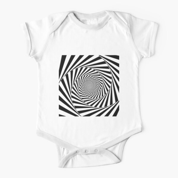 #Optical #Illusion #OpticalIllusion #VisualArt Black and White znamenski.redbubble.com Short Sleeve Baby One-Piece