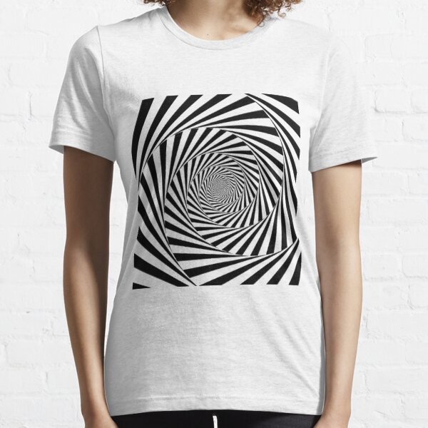 #Optical #Illusion #OpticalIllusion #VisualArt Black and White znamenski.redbubble.com Essential T-Shirt