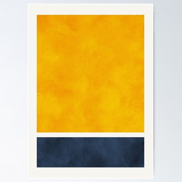 Item preview, Mid Century Minimal Abstract - Blue and Yellow designed and sold by Blue-Banana.